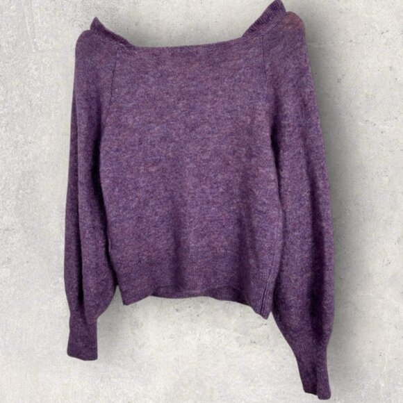Sezane Mila Jumper Knit Sweater Mohair Merino Wool Purple Size Medium French M - Picture 6 of 15